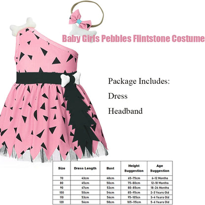 Infant Toddle Kids Pebble Bone Stone Fancy Dress Up Halloween Costume Kids Caveman Cavegirl Flint stone Costume For Baby Girl Good Vibrations