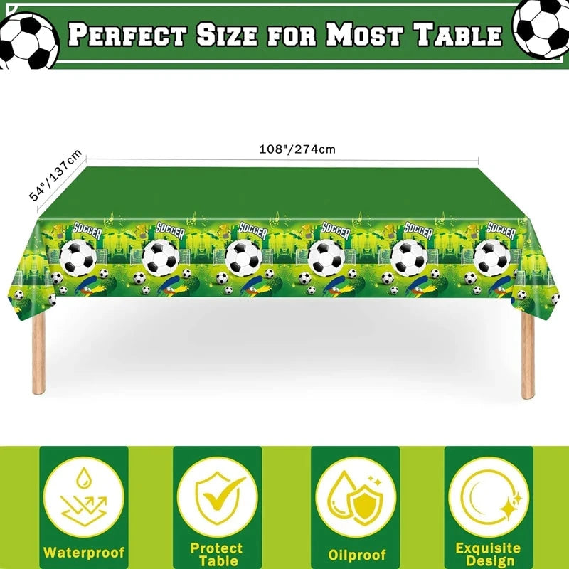 Soccer Party Disposable Tableware Paper Plates Cups Napkins Tablecloth Kids Boys Football Birthday Party Decoration Supplies Good Vibrations