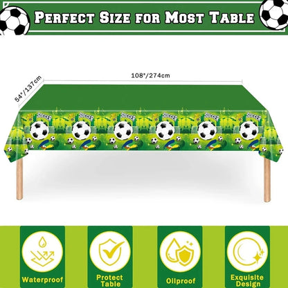 Soccer Party Disposable Tableware Paper Plates Cups Napkins Tablecloth Kids Boys Football Birthday Party Decoration Supplies Good Vibrations