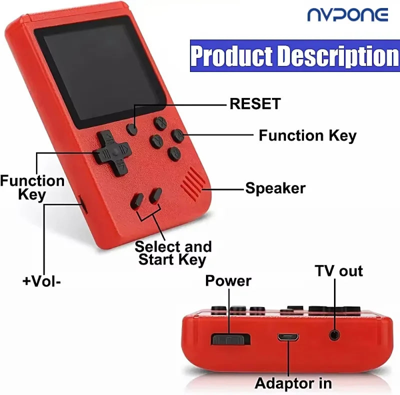 NEW Portable Retro Mini Video Game Console 8-Bit Handheld Game Player Built-in 400 games AV Out Game Console Gameboy videojuego Good Vibrations