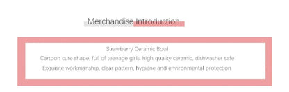 Strawberry Ramen Bowls and Spoons Creative Ceramic tablewear Anti-scald Instant Noodle Bowl Cute Strawberry Bowl Pretty Bowl Good Vibrations