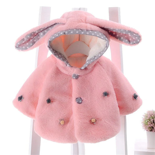 Girls' Autumn and Winter New Hooded Sweater Shawl Coat Children's 3D Flower Plush Winter Small Sweater Top Good Vibrations