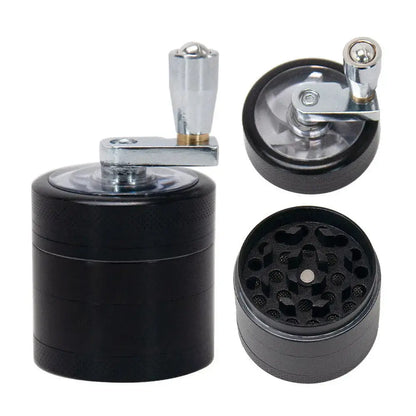 4-layer zinc alloy herbal crusher grinder with magnetic lid and sharp teeth for fine grinding.
