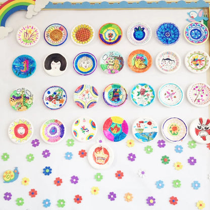 50 Pcs/lot Disposable Plastic Plates for Weddings Hard Dishes Parties Paper Wooden Cake Pan Tableware Good Vibrations