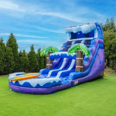 Commercial Outdoor Kids Adults Party Jumping Bouncy Castle Waterslide Toboggan Gonflable Inflatable Tropical Water Slide Good Vibrations