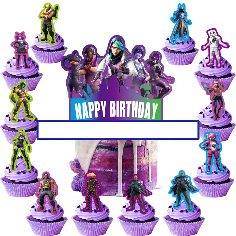 Video Game Fortnitions Birthday Party Decoration Cartoon Alpaca Llama Plate Tablecloth Baby Shower Kids Favors Party Supplies Good Vibrations