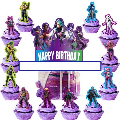 Video Game Fortnitions Birthday Party Decoration Cartoon Alpaca Llama Plate Tablecloth Baby Shower Kids Favors Party Supplies Good Vibrations