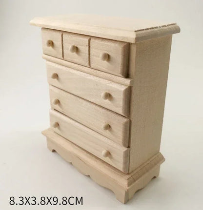 1:12  Miniature Dollhouse Furniture Model Play House Toy Cabinet Wooden Clamshell Desk New Diy Miniature Dollhouse Accessories Good Vibrations