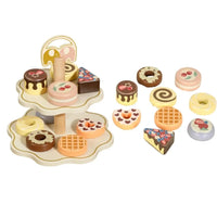 Wooden Afternoon Tea Set Toy Simulation Assembled Tea Set Play Toy Montessori DIY Minature Pretend Play Kitchen Set Kids Gifts Good Vibrations