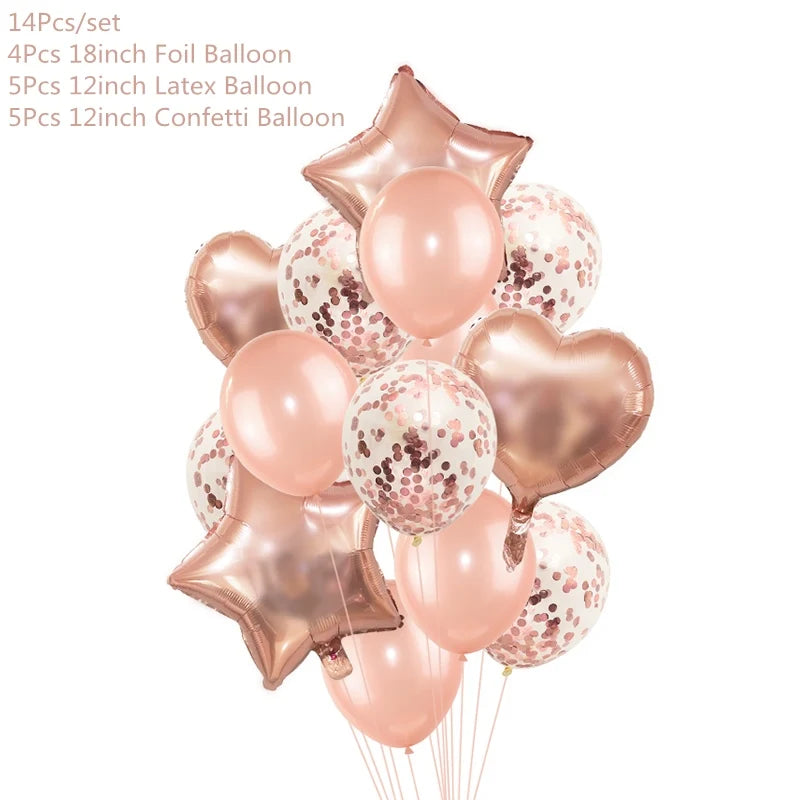 Rose Gold Party Disposable Tableware Set Paper Plate Cup Kids Adult Birthday Wedding Bachelorette Party Decoration Baby Shower Good Vibrations