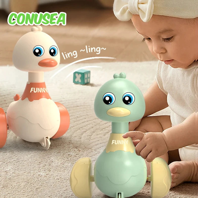 Baby Toy Swing Duck Toy Cartoon Press Vehicles Glide Animal Inertia Pull Back Cars Early Education Toys for Toddlers Boys Girls Good Vibrations