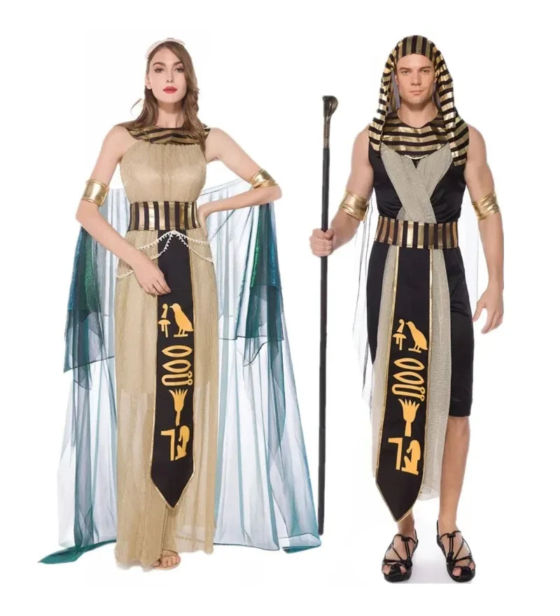 Ancient Egypt Egyptian Pharaoh Costume Egypt Cleopatra Cleopatra Queen Cosplay Halloween Party Couple Party Dress Good Vibrations