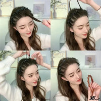 Fashion Women Girls Non-Slip Hair Bands With Clips Double Layer Headbands Hairstyle Bezel Hair Hoop Hair Accessories Headwear Good Vibrations