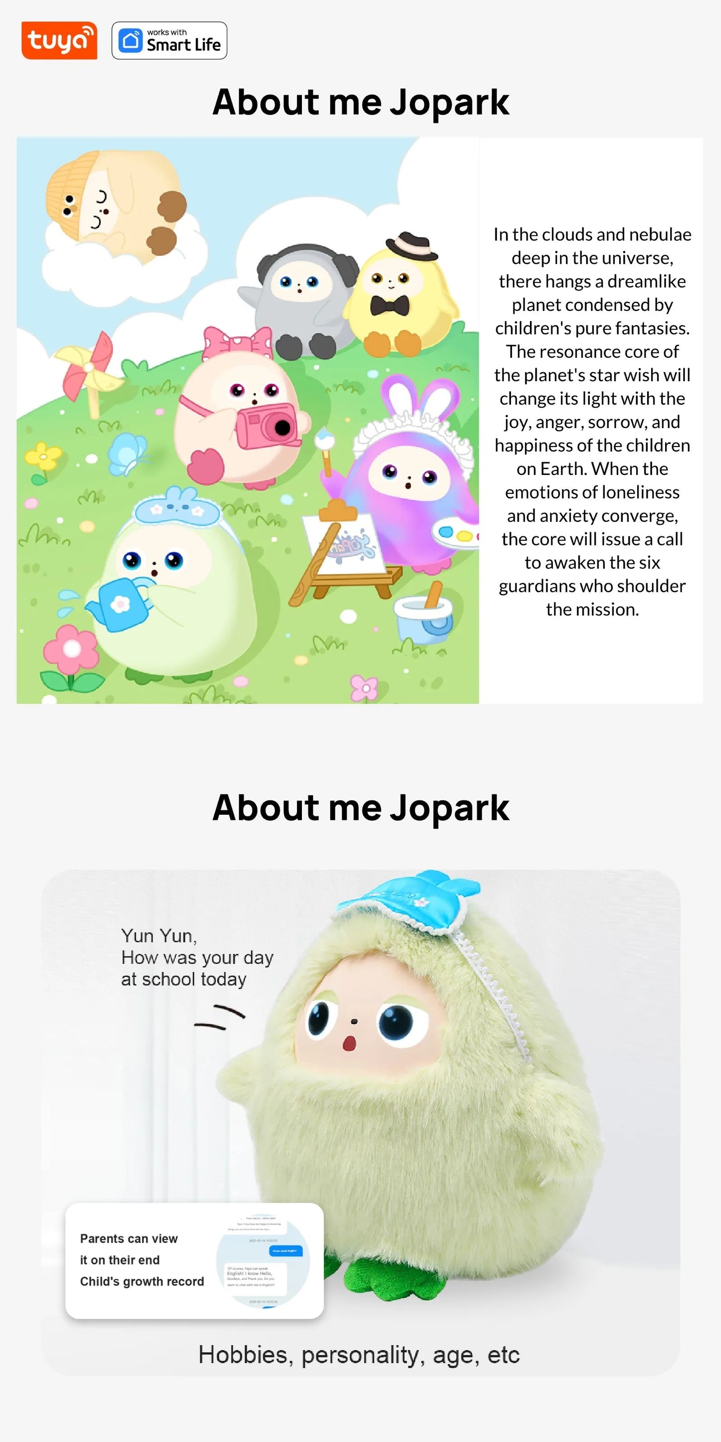 Tuya AI Plush Toy w/Smart Voice & LED Eyes,Interactive Companion for Kids/Adults,Gift-Ready Rechargeable E-Pet open up fun life Good Vibrations