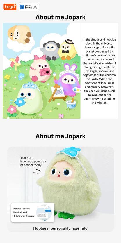 Tuya AI Plush Toy w/Smart Voice & LED Eyes,Interactive Companion for Kids/Adults,Gift-Ready Rechargeable E-Pet open up fun life Good Vibrations