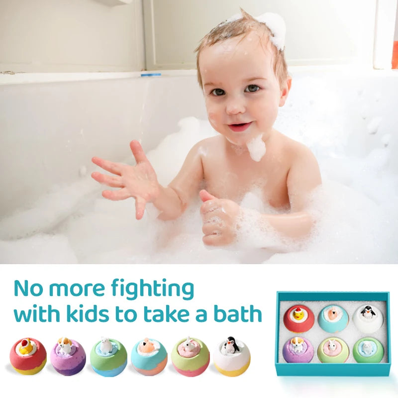 Bath Bombs for Kids with Surprise Toys Inside (6 Pack) - for Kids & Boys and Girls - Holiday Bubble Bath with Cheerful Scent Good Vibrations