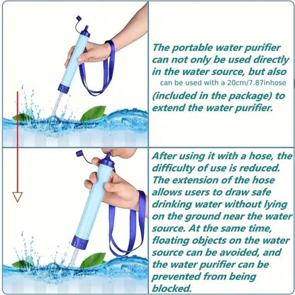 Mini Mini Water Filter Straw Straw Purifier Purification Water Filter Portable Survival Drinking Water Filtering Straw Emergency Good Vibrations