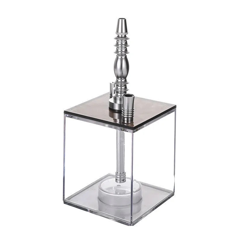 Acrylic smoking hookah with LED light and accessories.