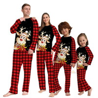 Christmas Family Matching Outfits Father Mother Daughter Son Pajamas Sets Xmas Mommy And Kids Sleepwear Clothes Deer Tops+Pants Good Vibrations