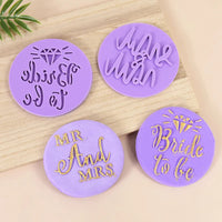 Bride To Be Mr Mrs Wedding Cookie Cutter Stamp Love Biscuit Embossed Mould Bridal Shower Party DIY Fondant Cake Decorating Tools Good Vibrations