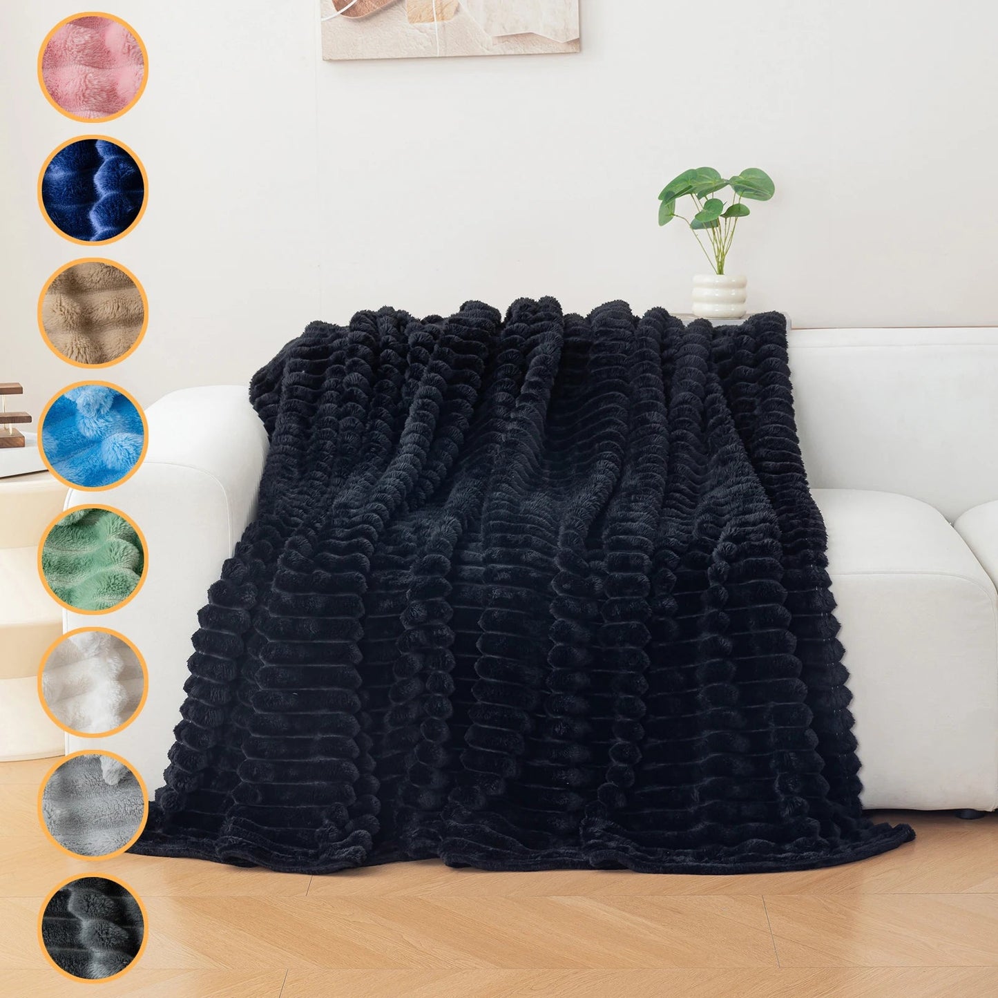 1pc flannel blanket - soft, comfortable, warm nap blanket, Christmas exquisite gift blanket, available in multiple colors Good Vibrations