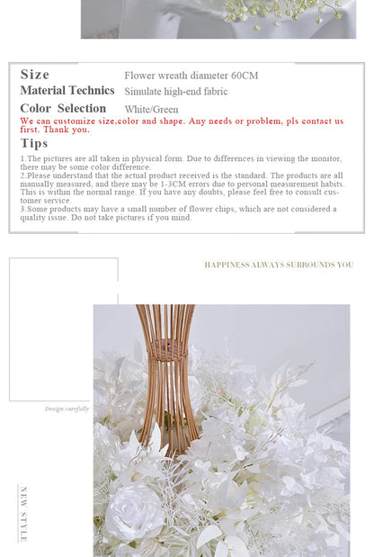Artificial flowers Wreath Wedding Decoration Table Frame decor Floral Centerpiece Flower Backdrop Arrangement Flower Row Good Vibrations