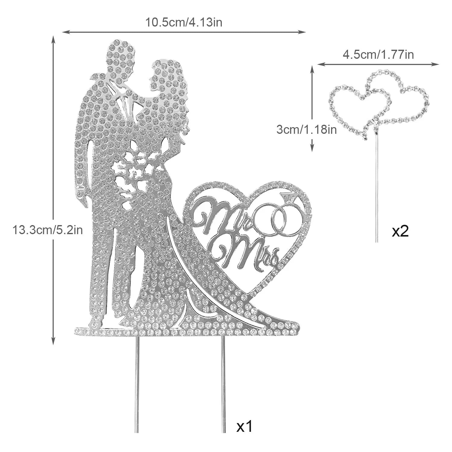 Wedding Cake Topper Rhinestone Metal Mr and Mrs Cake Topper Crystal Wedding Cake DecorationsBride and Groom Bridal Shower Theme Good Vibrations