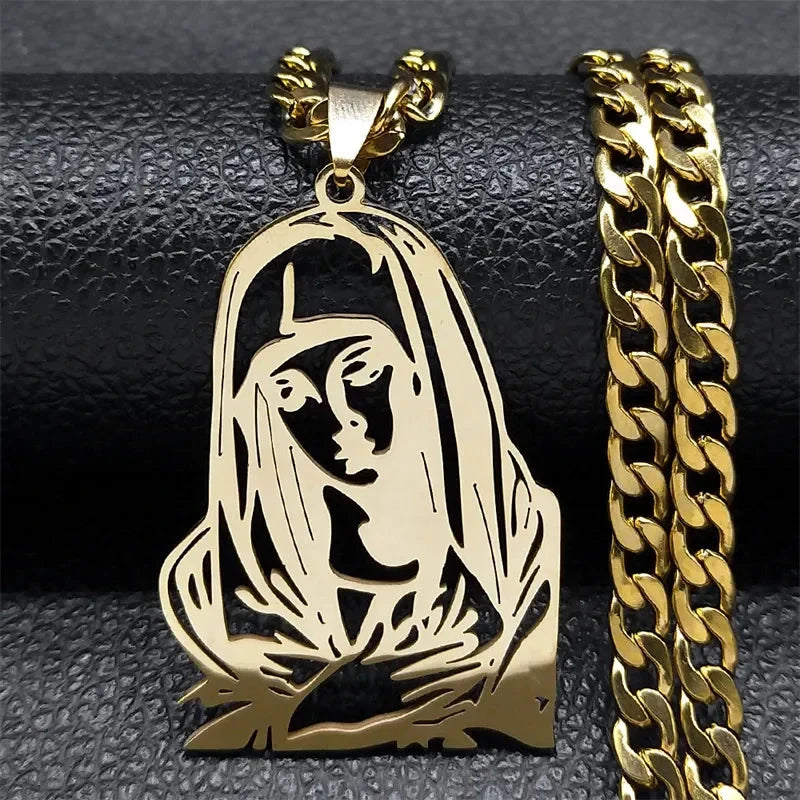 Hip Hop Punk Crown of Thorns Jesus Cross Necklace for Men Stainless Steel Gold Plated Crucifix Pendant Necklaces Jewelry N8052 Good Vibrations