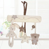 2025 New Hanging Bed Rabbit Baby Hand Bell Safety Seat Plush Toy Multifunctional Plush Toy Stroller Mobile Gifts Good Vibrations