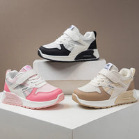 KIds Spring/autumn Fashionable Breathable Thick Sole Lightweight Sports Sneakers Baby Soft/Simple School Students Running Shoes Good Vibrations