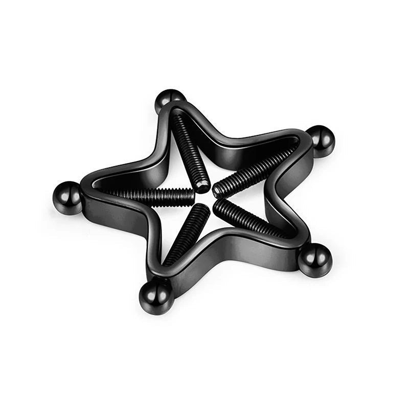[Y]1Pc Stainless Steel Adjustable Nipple Rings For Women, Star Shaped Clip On Nipple Ring Fake Nipple Piercing Jewelry Good Vibrations