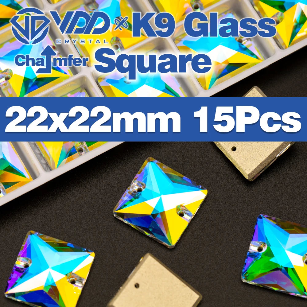VDD Chamfer AAAAA Top Quality K9 Glass Sew On Rhinestones Sewing Crystal AB Flatback Stone For Clothes Accessories Wedding Dress Good Vibrations