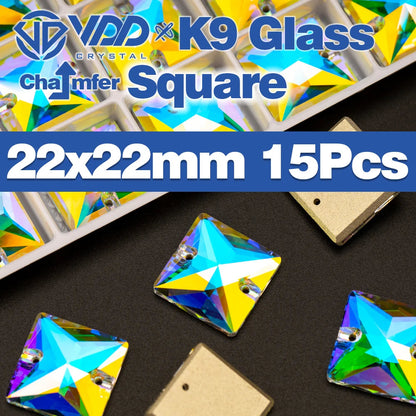 VDD Chamfer AAAAA Top Quality K9 Glass Sew On Rhinestones Sewing Crystal AB Flatback Stone For Clothes Accessories Wedding Dress Good Vibrations