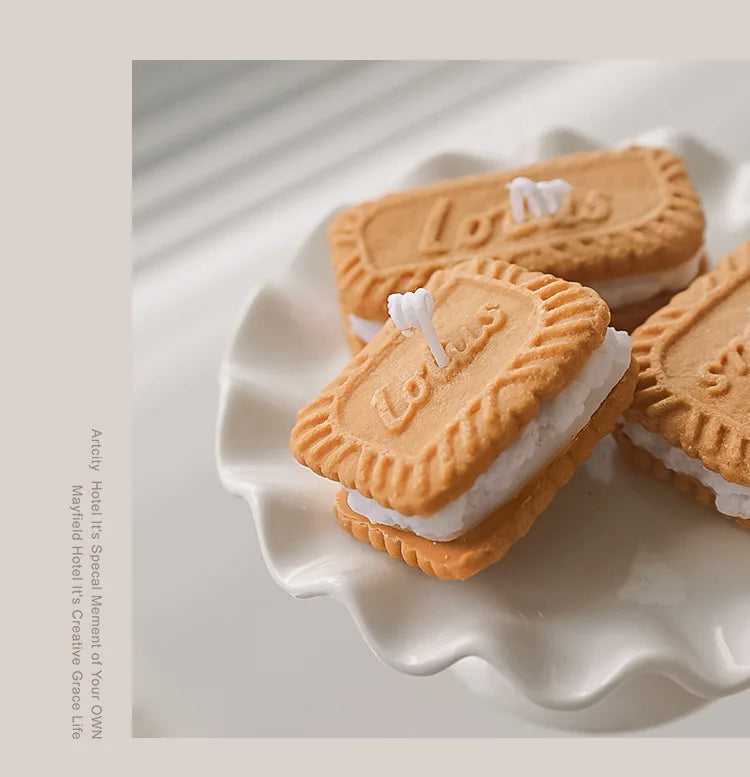 Cute Handmade Biscuit Candle Scented Candle Aromatherapy Soy Wax Candle Wedding Birthday Candles Party Home Decoration Good Vibrations