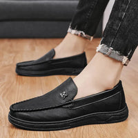 High Quality Breathable Formal Mens Dress Shoes Italian Mens Loafers Luxury Brand Leather Men Casual Shoes Slip-on Driving Shoes Good Vibrations