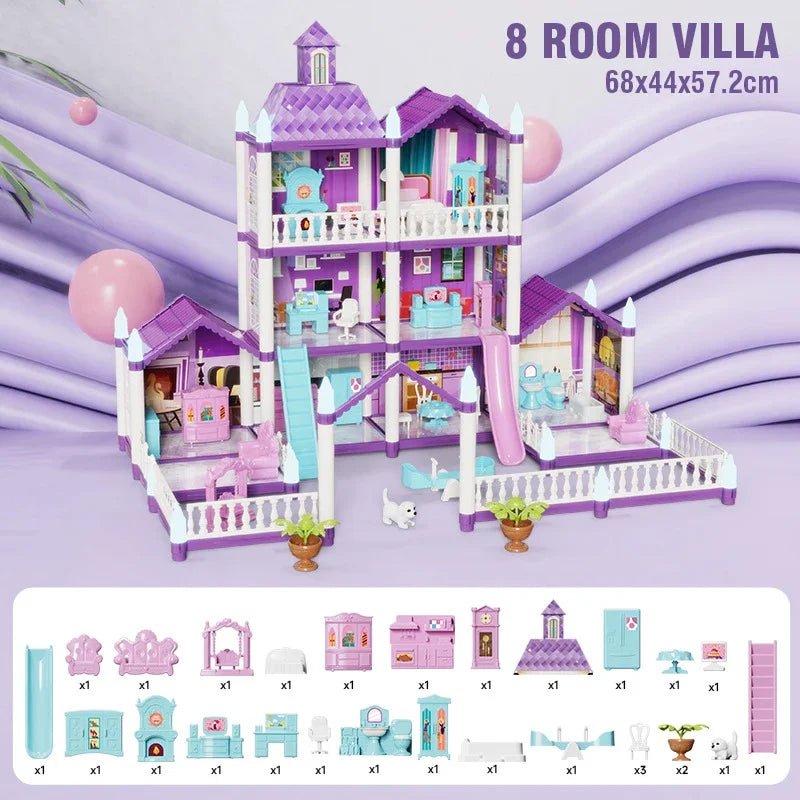 Puzzle DIY Toy Villa Houseplay Educational Large Size Bigger Enjoyable And Fun Doll House House Set Of Toys Good Vibrations