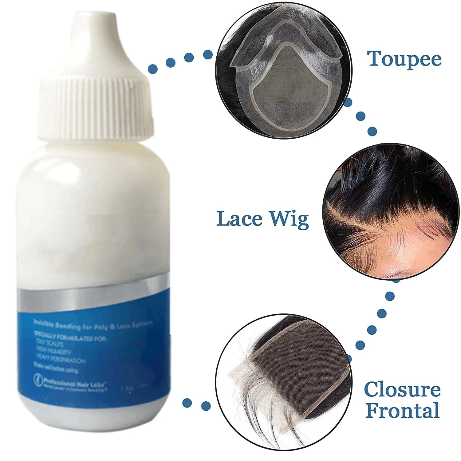 Wig Adhesive Waterproof Lace Glue Invisible Hair Bonding Glue For Toupee Frontal Closure Hair Replacement Adhesive Ghost+Remover Good Vibrations