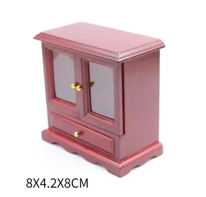1:12  Miniature Dollhouse Furniture Model Play House Toy Cabinet Wooden Clamshell Desk New Diy Miniature Dollhouse Accessories Good Vibrations