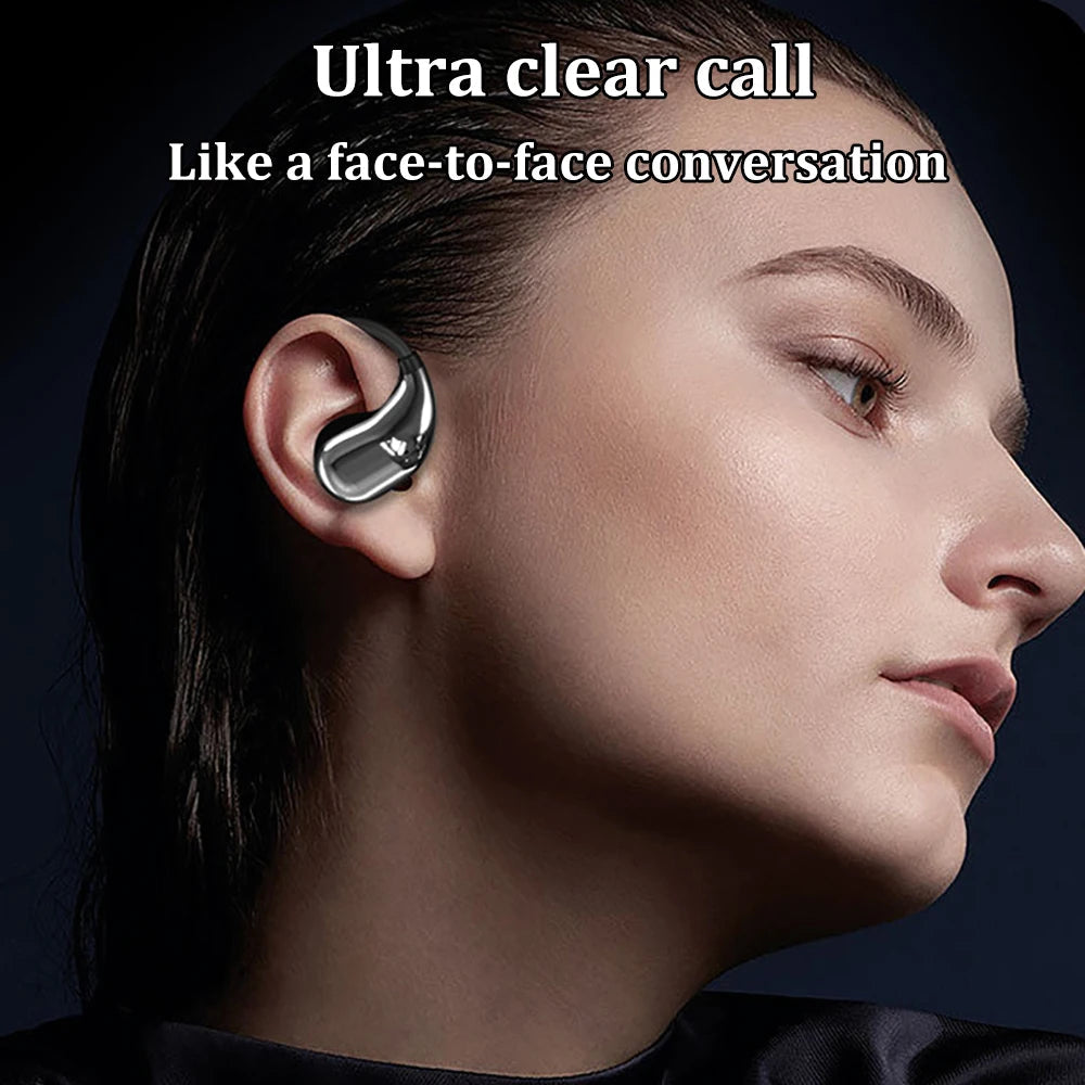 Bluetooth 5.4 Ear Hook Headphones TWS Wireless Earphones HiFi Stereo Waterproof Headsets LED Display Long Standby Touch Earbuds Good Vibrations