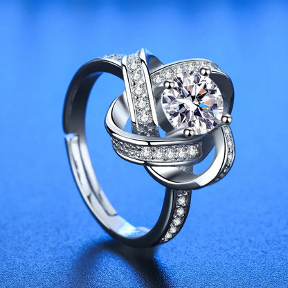 925 Sterling Silver Ring Hot AAA Zircon adjustable Size Engagement Rings For Women Wedding Ring Party Fashion Nice Jewelry Gift Good Vibrations