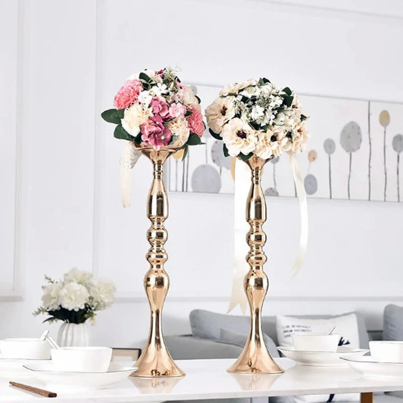 Metal Candle Holders Flowers Vase Candlestick Centerpieces Road Lead Candelabra Centerpieces Wedding porps Christmas decoration Good Vibrations