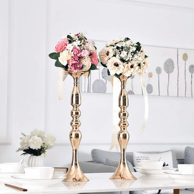 Metal Candle Holders Flowers Vase Candlestick Centerpieces Road Lead Candelabra Centerpieces Wedding porps Christmas decoration