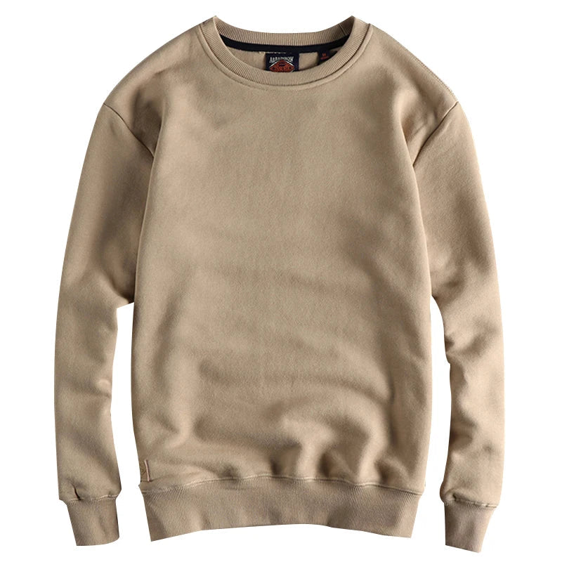 Autumn Winter American Retro Heavyweight Velvet Solid Color Sweatershirt Men's Fashion Pure Cotton Washed Youth Pullover Hoodies Good Vibrations