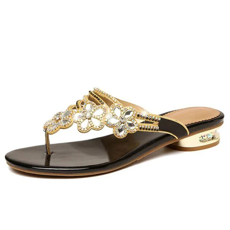 HOVINGE Summer Shoes Elegant Open Toe Summer Slides Female Outdoor Shoes High Quality Ladies Fashion Sandals Evening Flip Flop Good Vibrations
