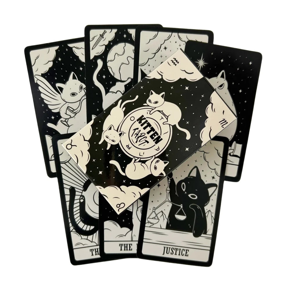 Cat Kitten Tarot Cards A 78 Deck Oracle English Visions Divination Edition Borad Playing Games Good Vibrations