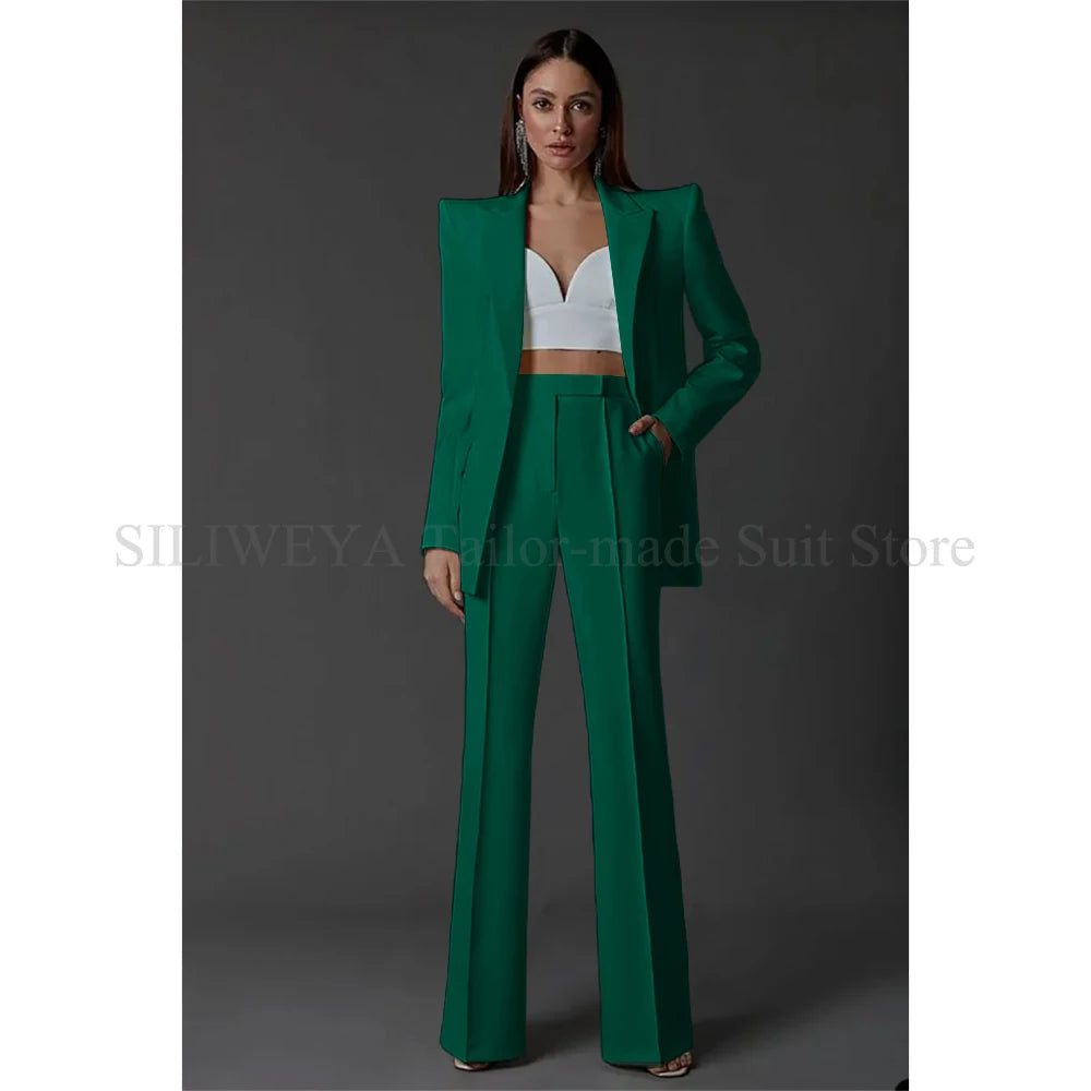 Vintage Women Wedding Suits Set 2 Pcs Blazer+Pants Formal Pantsuit Business Office Slim Fit  Peaky Blinders Takım Elbise Good Vibrations