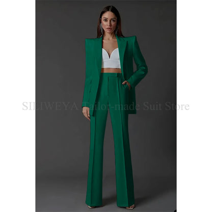 Vintage Women Wedding Suits Set 2 Pcs Blazer+Pants Formal Pantsuit Business Office Slim Fit  Peaky Blinders Takım Elbise Good Vibrations