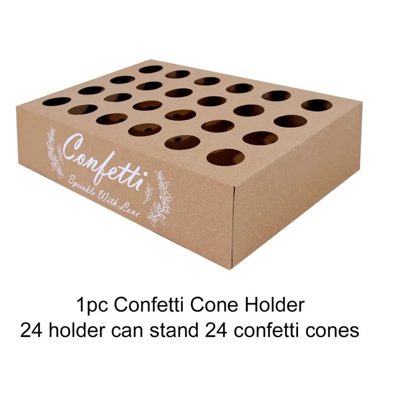 Wedding Tray Confetti Cone Stand Box Kraft Paper Tray Rustic Wedding Decoration Wedding Confetti Cones Cones Wedding Set supply Good Vibrations
