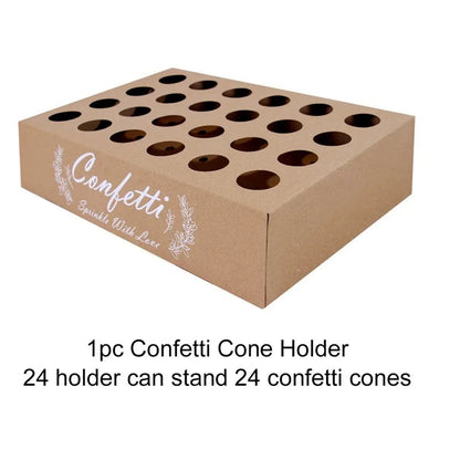 Wedding Tray Confetti Cone Stand Box Kraft Paper Tray Rustic Wedding Decoration Wedding Confetti Cones Cones Wedding Set supply Good Vibrations