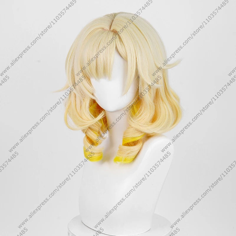 Game Aglaea Cosplay Wig 42cm Long Mixed Color Wigs Heat Resistant Synthetic Hair Good Vibrations